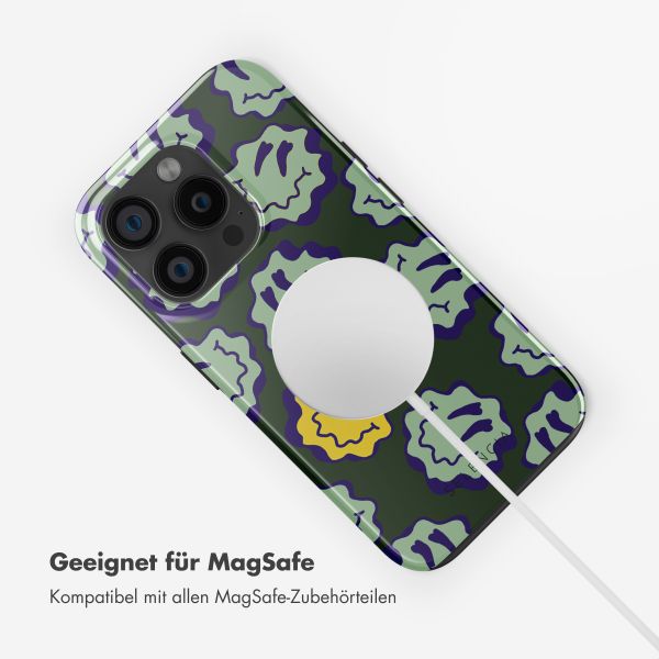 Selencia Vivid Rückabdeckung mit MagSafe Apple iPhone 15 Pro - Wavy Smiley Green
