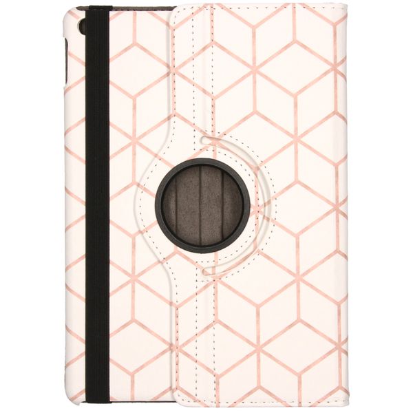 imoshion 360° drehbare Design Tablet Klapphülle Apple iPad 9 (2021) 10.2 Zoll / iPad 8 (2020) 10.2 Zoll / iPad 7 (2019) 10.2 Zoll - Cubes Rose Gold