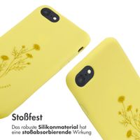 imoshion Silikonhülle design mit Band für das iPhone SE (2022 / 2020) / 8 / 7 - Flower Yellow