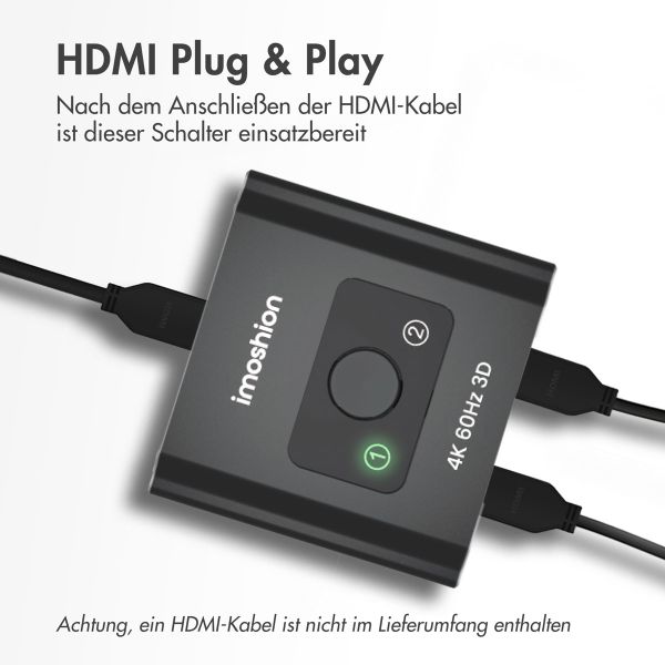 imoshion HDMI switch - 2-in-1-Ausgang / 1-in-2-Ausgang - 4K 60Hz 3D