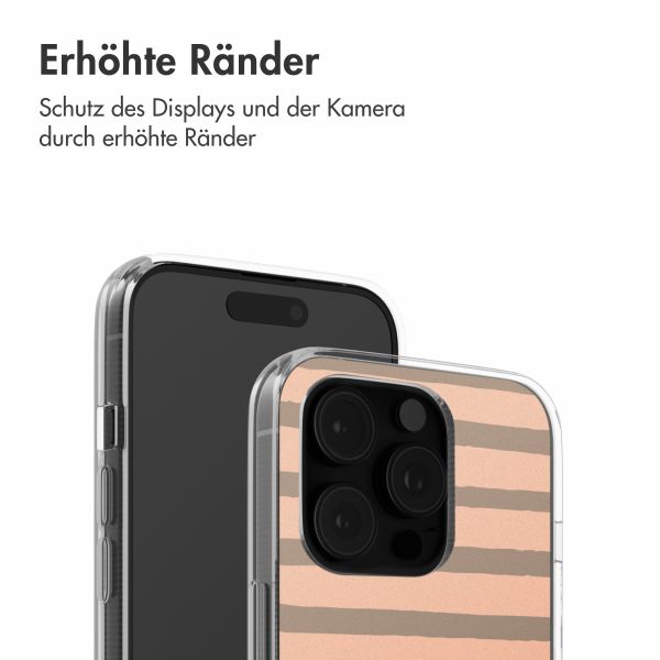 imoshion Design Hülle Apple iPhone 16 Pro - Striped peach reverse