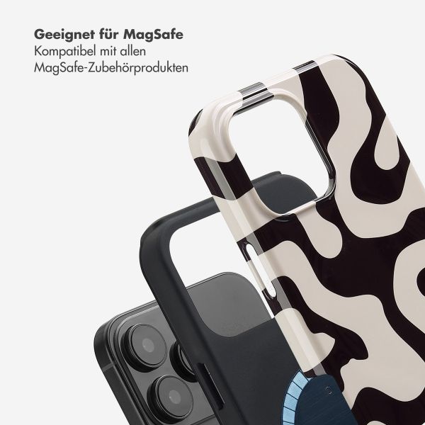 Selencia Vivid Tough Back Cover MagSafe für das Apple iPhone 16 Pro Max - Art Wave Black