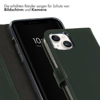 Selencia Echtleder Klapphülle für das iPhone 15 Plus - Grün