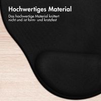 imoshion Ergonomisches Mauspad - Mauspad mit Handgelenkstütze - 30x25 cm - Schwarz