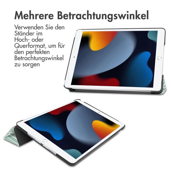 imoshion Design Trifold Klaphülle Apple iPad 9 (2021) 10.2 Zoll / iPad 8 (2020) 10.2 Zoll / iPad 7 (2019) 10.2 Zoll - Botanica