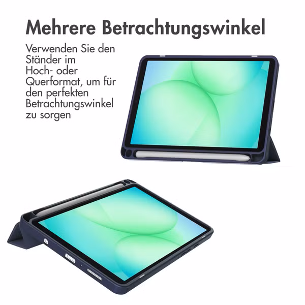 imoshion Trifold Hardcase Klapphülle Samsung Galaxy Tab A11 Plus - Dunkelblau