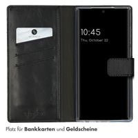 Selencia Echtleder Klapphülle Samsung Galaxy S23 Ultra - Schwarz