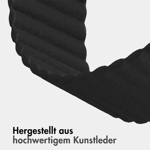 imoshion Magnetisches Kunstlederarmband für Apple Watch | 38/40/41/42 mm - Schwarz