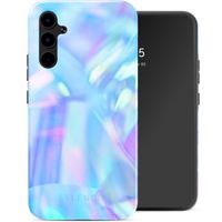 Selencia Vivid Tough Back Cover für das Samsung Galaxy A34 - Holographic Blue Dream