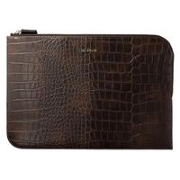 Selencia Croco Laptop Hülle 14 Zoll - Laptop Sleeve - Choco Brown
