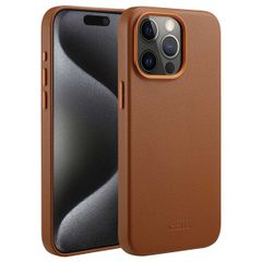 Accezz MagSafe Leather Backcover für das iPhone 15 Pro Max - Sienna Brown