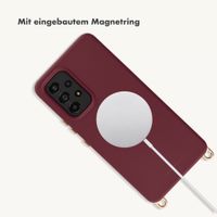 Selencia Rivièra Backcover mit MagSafe mit abnehmbaren Haken Samsung Galaxy A53 - Bold Burgundy