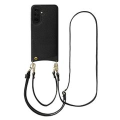 Selencia Nova HandyHülle mit Kordel und Kartenhalter Samsung Galaxy A37 (5G) - Schwarz