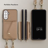 Selencia Sera HandyHülle mit Kordel und Umschlag-Kartenhalter Samsung Galaxy A57 (5G) - Taupe
