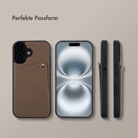 Selencia Riva Back Cover mit Kartenfach Apple iPhone 16 - Mocha Brown