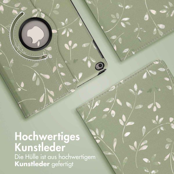 imoshion 360° drehbare Design Klapphülle Apple iPad 6 (2018) 9.7 Zoll / iPad 5 (2017) 9.7 Zoll - Green Flowers