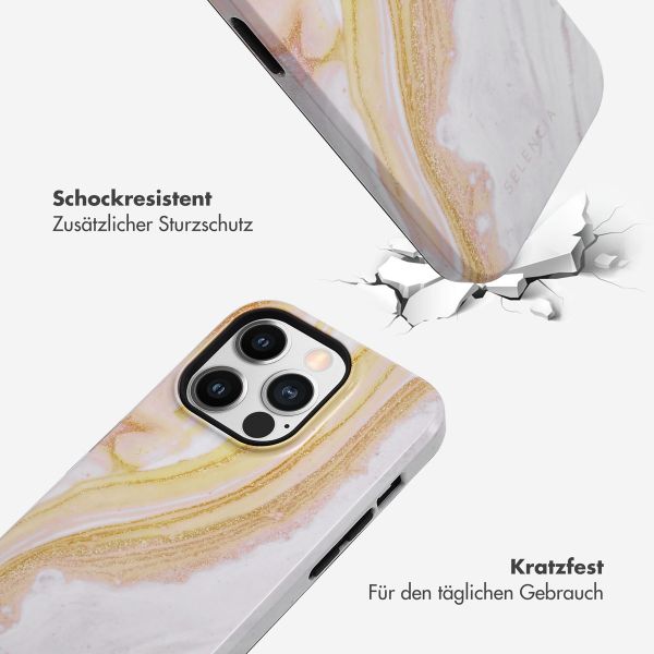 Selencia Vivid Back Cover Apple iPhone 14 Pro - Chic Marble Gold