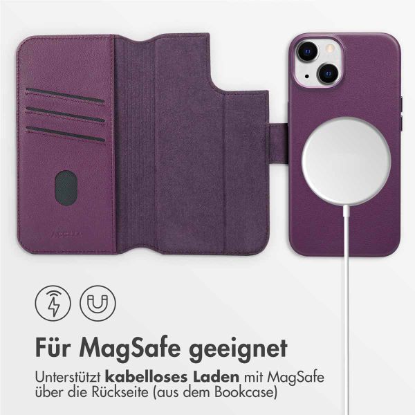 Accezz 2-in-1 Klapphülle aus Leder mit MagSafe Apple iPhone 14 - Heath Purple