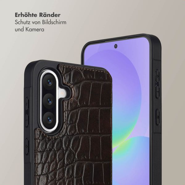 Selencia Nova Croco HandyHülle mit Kordel und Kartenhalter Samsung Galaxy A36 - Choco Brown