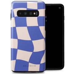 Selencia Vivid Tough Back Cover für das Samsung Galaxy S10 - Groovy Sapphire Blue