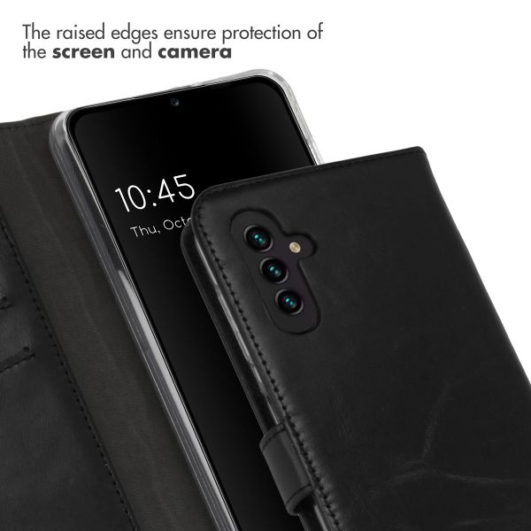 Selencia Echtleder Klapphülle Samsung Galaxy A13 (5G) / A04s - Schwarz