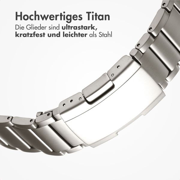 Accezz Mattes Titanstahlarmband -   Garmin 22 mm Anschluss - Titanium