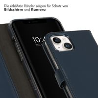 Selencia Echtleder Klapphülle für das iPhone 15 Plus - Blau