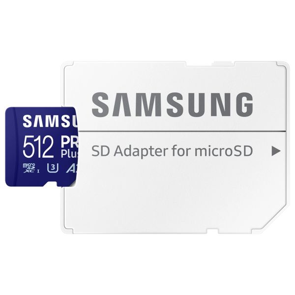 Samsung PRO Plus microSD 2023 - 512GB - Inklusive SD-Adapter - UHS-I/U3/Full HD/4K UHD