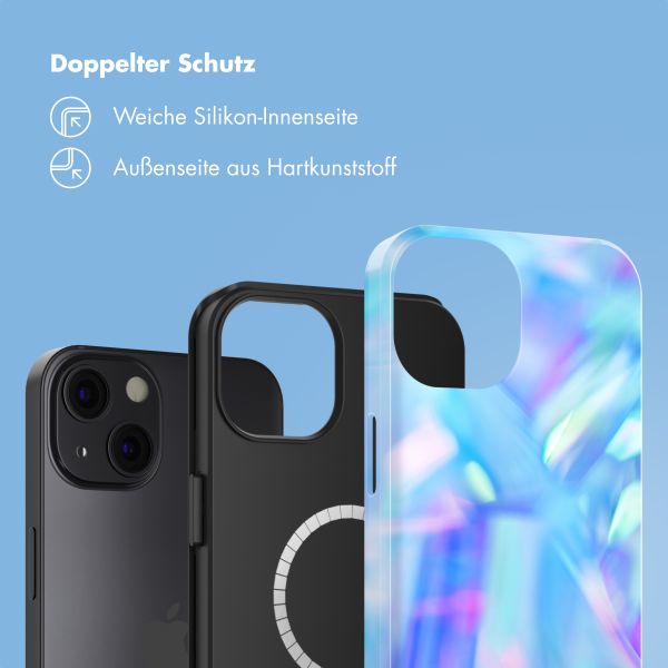 Selencia Vivid Tough Back Cover mit MagSafe für das Apple iPhone 13 - Holographic Blue Dream