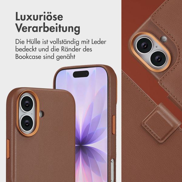 Accezz 2-in-1 Klapphülle aus Leder mit MagSafe Apple iPhone 17 - Sienna Brown