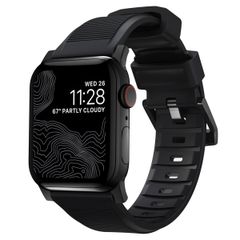 Nomad Robustes Armband FKM für die Apple Watch Series 1 bis 10 / SE / Ultra (2) (44/45/46/49 mm) - Schwarz/Schwarz