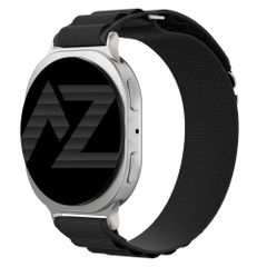 Accezz Nylon Alpine Armband für Samsung Galaxy Watch 9 (40/44mm) / Watch 8 (40/44mm) / Classic (46mm) - Schwarz