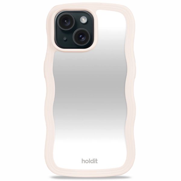 Holdit Wavy Case für das iPhone 13/14/15 - Light Beige / Mirror