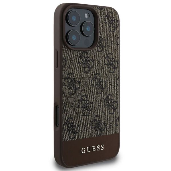 Guess Bottom Stripe 4G Back Cover Apple iPhone 16 Pro - Braun