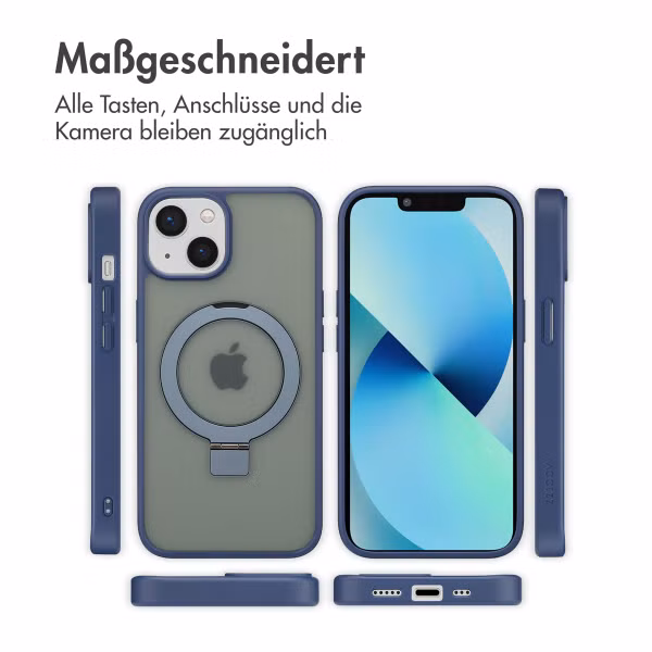 Accezz Ring Stand Backcover mit MagSafe Apple iPhone 13 - Blau