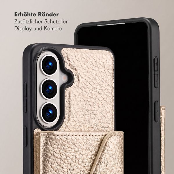Selencia Sera HandyHülle mit Kordel und Umschlag-Kartenhalter Samsung Galaxy S26 FE - Champagne