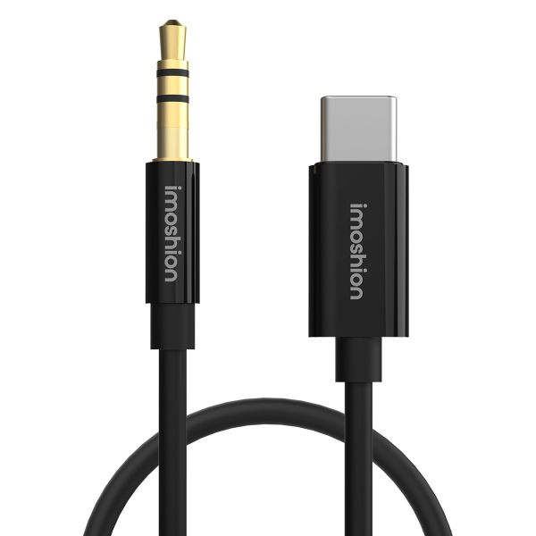 imoshion ﻿AUX-Kabel – 3,5 mm/Audio-Klinkenbuchse auf USB-C-Kabel – Stecker auf USB-C – 1 Meter – Schwarz