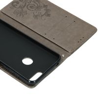 Kleeblumen Klapphülle Grau Alcatel 1S (2019)