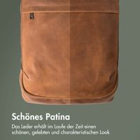 Accezz Leather Laptop Rucksack 16 Zoll - Cognac