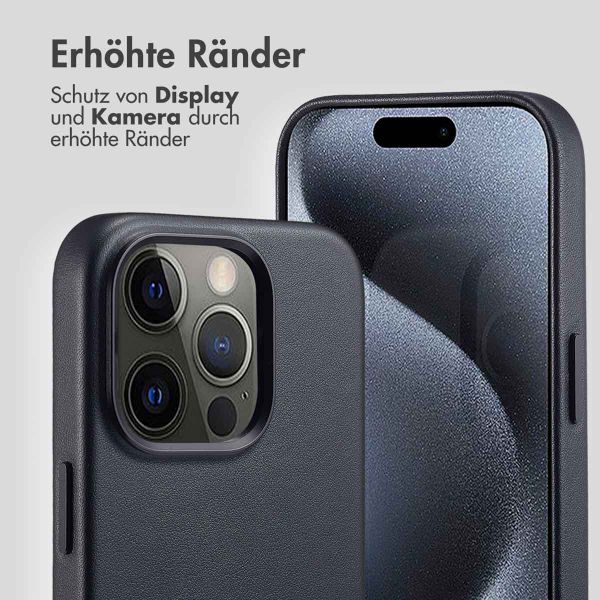 Accezz MagSafe Leather Backcover Apple iPhone 15 Pro - Onyx Black