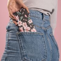 imoshion Design TPU Klapphülle Samsung Galaxy M31 - Blossom Watercolor Black