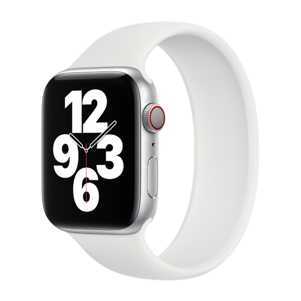 Apple 4 Pack Silikon Solo Loop für Apple Watch | 44/45/46/49 mm - Größe 9 - White / Canary Yellow / Storm Blue / Pistachio