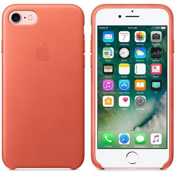 Apple Leder-Case Orange für das Apple iPhone SE (2022 / 2020) / 8 / 7