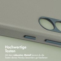 Accezz MagSafe Leather Backcover Samsung Galaxy S25 - Light Grey
