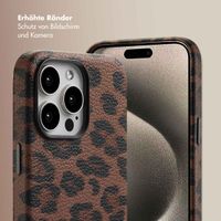 Selencia Sabi Backcover Leopardenmuster mit MagSafe Apple iPhone 15 Pro Max - Mocha Brown