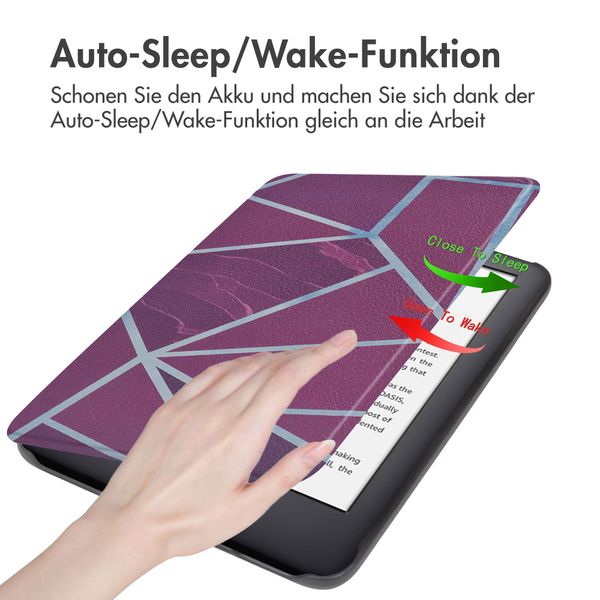 imoshion Design Slim Hard Case Sleepcover für das Amazon Kindle (2024) / Amazon Kindle (2022) 11th gen - Bordeaux Graphic