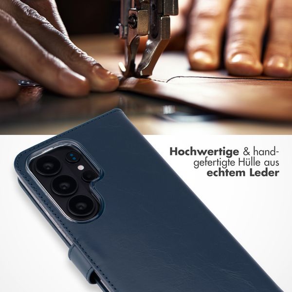 Selencia Echtleder Klapphülle Samsung Galaxy S26 Ultra - Dunkelblau