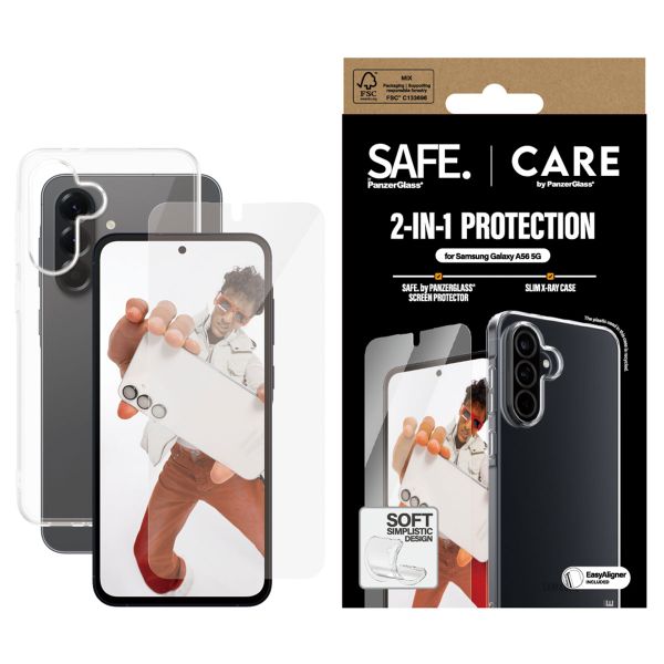 CARE by PanzerGlass Fashion Backcover XR + Ultra-Wide Fit Displayschutz mit Applikator Samsung Galaxy A56 - Transparent