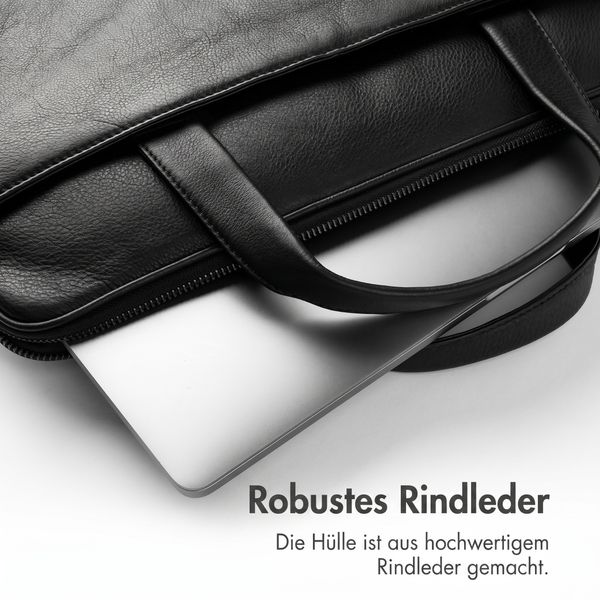 Accezz Leather Laptoptasche 16 Zoll - Schwarz
