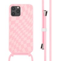 imoshion Silikonhülle design mit Band für das Apple iPhone 12 (Pro) - Retro Pink